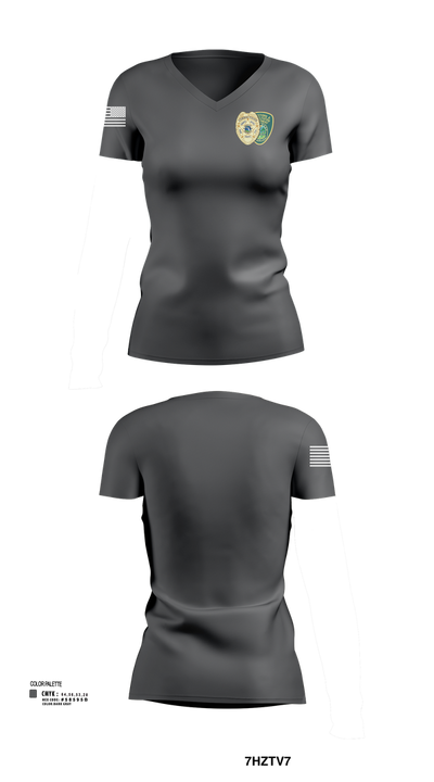 Corrections 37001548 Women's Short Sleeve V-neck Shirt - 103