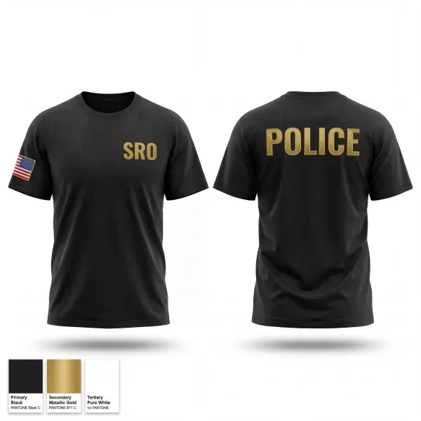 Old School Cotton Feel Shirt, School Resource Officer, Police, Teamtime, Team time, sublimation, custom sports apparel, team uniforms, spirit wear, spiritwear, sports uniforms, custom shirts, team store, custom team store, fundraiser sports, apparel fundraiser