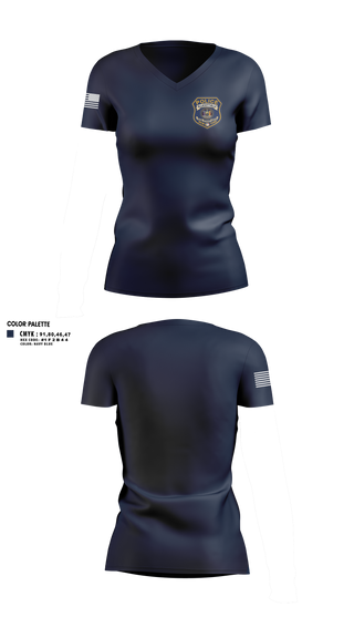 Womens Short Sleeve Vneck Shirt, Ellicottville Police Department, Police, Teamtime, Team time, sublimation, custom sports apparel, team uniforms, spirit wear, spiritwear, sports uniforms, custom shirts, team store, custom team store, fundraiser sports, apparel fundraiser