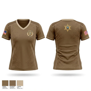 Womens Short Sleeve Vneck Shirt, Crow Wing County Sheriff, Police, Teamtime, Team time, sublimation, custom sports apparel, team uniforms, spirit wear, spiritwear, sports uniforms, custom shirts, team store, custom team store, fundraiser sports, apparel fundraiser