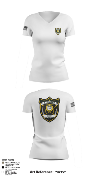 Womens Short Sleeve Vneck Shirt, Explorer Post 2247, , Teamtime, Team time, sublimation, custom sports apparel, team uniforms, spirit wear, spiritwear, sports uniforms, custom shirts, team store, custom team store, fundraiser sports, apparel fundraiser