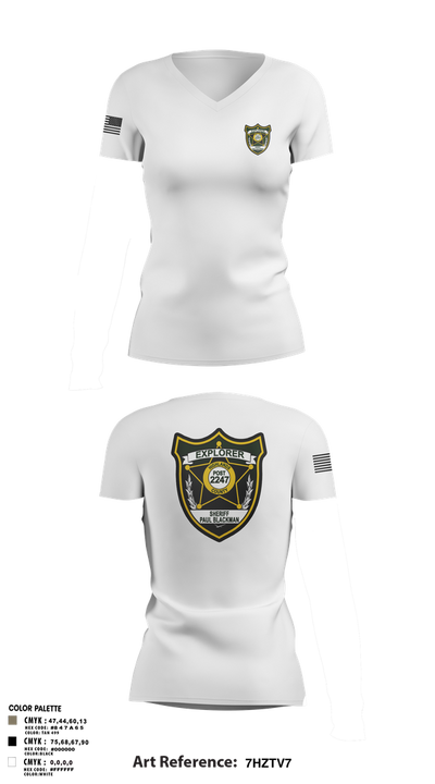 Explorer Post 2247 23554077 Women's Short Sleeve V-neck Shirt - 2