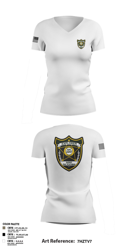 Womens Short Sleeve Vneck Shirt, Explorer Post 2247, , Teamtime, Team time, sublimation, custom sports apparel, team uniforms, spirit wear, spiritwear, sports uniforms, custom shirts, team store, custom team store, fundraiser sports, apparel fundraiser