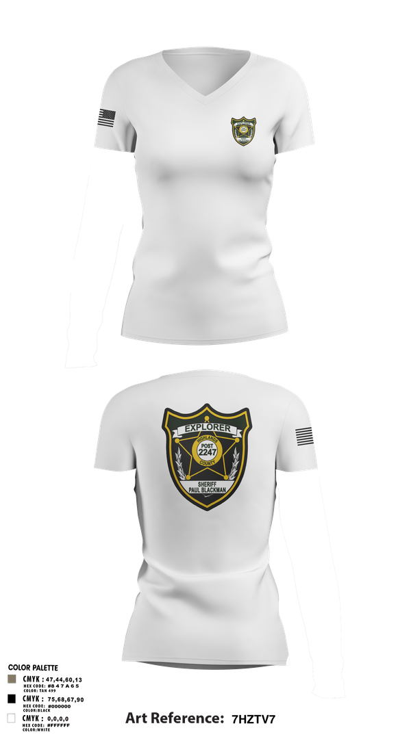 Womens Short Sleeve Vneck Shirt, Explorer Post 2247, , Teamtime, Team time, sublimation, custom sports apparel, team uniforms, spirit wear, spiritwear, sports uniforms, custom shirts, team store, custom team store, fundraiser sports, apparel fundraiser