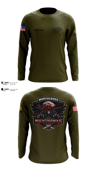 Long Sleeve Performance Shirt, Northcross Recruiting Station, Army, Teamtime, Team time, sublimation, custom sports apparel, team uniforms, spirit wear, spiritwear, sports uniforms, custom shirts, team store, custom team store, fundraiser sports, apparel fundraiser