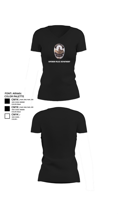 Superior Police Department 92849766 Women's Short Sleeve V-neck Shirt - 23
