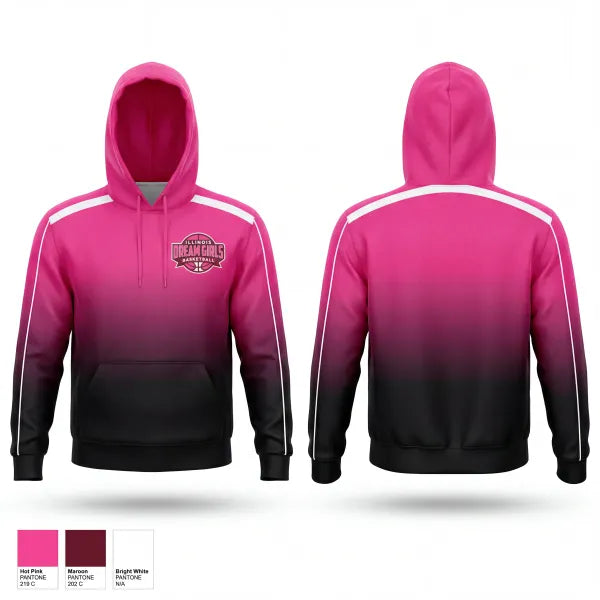 Hoodie, Illinois Dream, Women's Basketball, Teamtime, Team time, sublimation, custom sports apparel, team uniforms, spirit wear, spiritwear, sports uniforms, custom shirts, team store, custom team store, fundraiser sports, apparel fundraiser