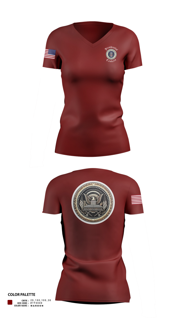 Womens Short Sleeve Vneck Shirt, Presidential Caskets Platoon, Army, Teamtime, Team time, sublimation, custom sports apparel, team uniforms, spirit wear, spiritwear, sports uniforms, custom shirts, team store, custom team store, fundraiser sports, apparel fundraiser