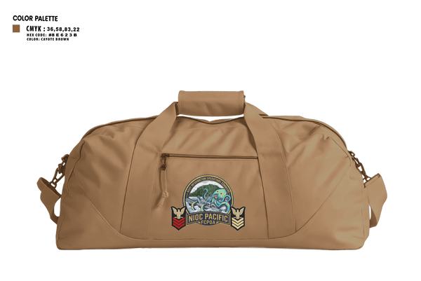 Duffle Bag, NIOC Pacific FCPOA, Navy, Teamtime, Team time, sublimation, custom sports apparel, team uniforms, spirit wear, spiritwear, sports uniforms, custom shirts, team store, custom team store, fundraiser sports, apparel fundraiser