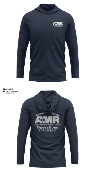 Long Sleeve Performance Shirt with hood, AMR  Central Arizona Operations, EMS/EMT, Teamtime, Team time, sublimation, custom sports apparel, team uniforms, spirit wear, spiritwear, sports uniforms, custom shirts, team store, custom team store, fundraiser sports, apparel fundraiser
