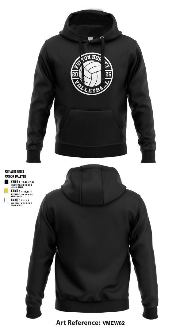 Hoodie, Fulton Hornets Volleyball, Women's Volleyball, Teamtime, Team time, sublimation, custom sports apparel, team uniforms, spirit wear, spiritwear, sports uniforms, custom shirts, team store, custom team store, fundraiser sports, apparel fundraiser