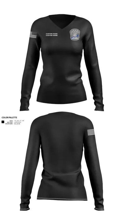 Bartlesville Police Department 89012785 Women's Long Sleeve V-neck Shirt - 60