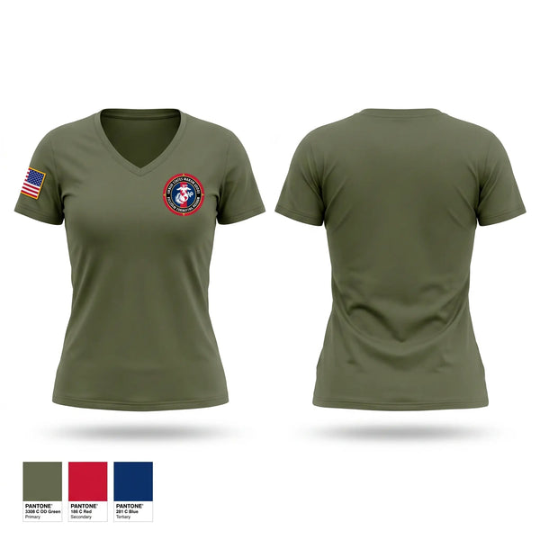 Womens Short Sleeve Vneck Shirt, Eastern Recruiting Region, Marines, Teamtime, Team time, sublimation, custom sports apparel, team uniforms, spirit wear, spiritwear, sports uniforms, custom shirts, team store, custom team store, fundraiser sports, apparel fundraiser