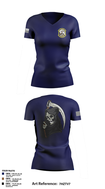 89th ATKS 4594121 Women's Short Sleeve V-neck Shirt - 1
