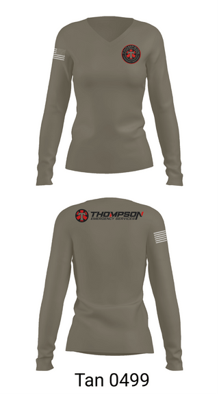 Womens Long Sleeve Vneck Shirt, Thompson EMS, , Teamtime, Team time, sublimation, custom sports apparel, team uniforms, spirit wear, spiritwear, sports uniforms, custom shirts, team store, custom team store, fundraiser sports, apparel fundraiser