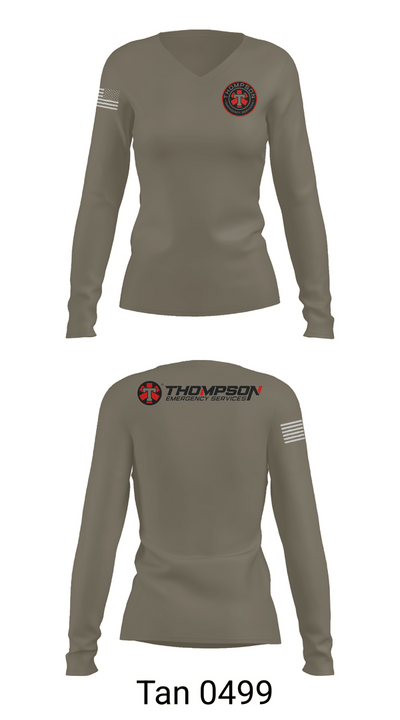 Thompson EMS 59462665 Women's Long Sleeve V-neck Shirt - 77