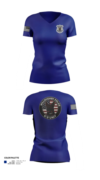 Womens Short Sleeve Vneck Shirt, Willoughby Police K9 Unit, Police, Teamtime, Team time, sublimation, custom sports apparel, team uniforms, spirit wear, spiritwear, sports uniforms, custom shirts, team store, custom team store, fundraiser sports, apparel fundraiser