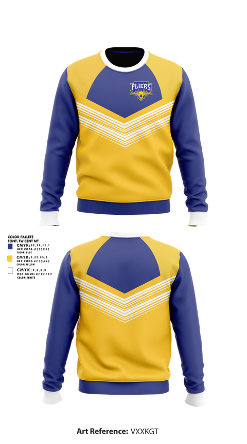 Crew Neck Sweatshirt, Clyde Fliers, Golf, Teamtime, Team time, sublimation, custom sports apparel, team uniforms, spirit wear, spiritwear, sports uniforms, custom shirts, team store, custom team store, fundraiser sports, apparel fundraiser