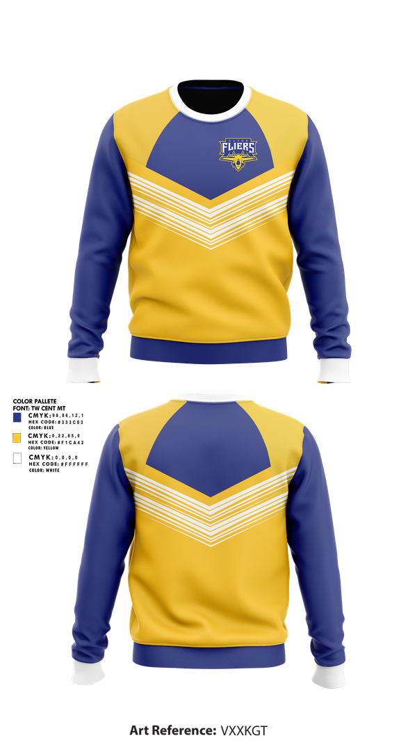 Crew Neck Sweatshirt, Clyde Fliers, Golf, Teamtime, Team time, sublimation, custom sports apparel, team uniforms, spirit wear, spiritwear, sports uniforms, custom shirts, team store, custom team store, fundraiser sports, apparel fundraiser