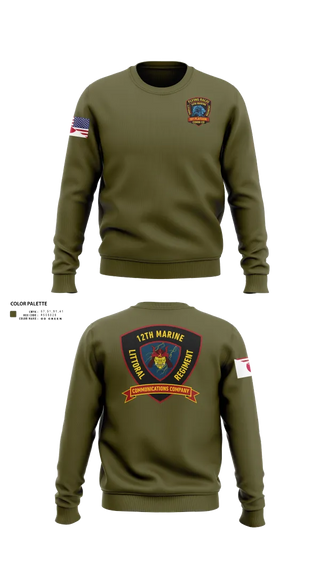 Crew Neck Sweatshirt, 12th MLR Headquarters Element, Marines, Teamtime, Team time, sublimation, custom sports apparel, team uniforms, spirit wear, spiritwear, sports uniforms, custom shirts, team store, custom team store, fundraiser sports, apparel fundraiser