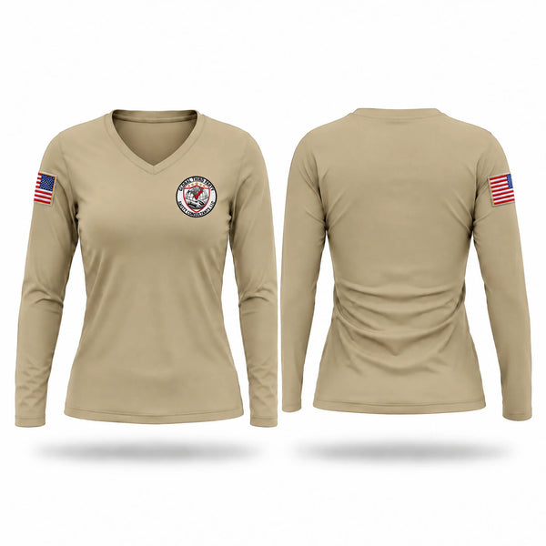 Womens Long Sleeve Vneck Shirt, Rm 110, EMS/EMT, Teamtime, Team time, sublimation, custom sports apparel, team uniforms, spirit wear, spiritwear, sports uniforms, custom shirts, team store, custom team store, fundraiser sports, apparel fundraiser
