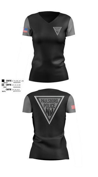 Womens Short Sleeve Vneck Shirt, Paulsboro Police Department, Police, Teamtime, Team time, sublimation, custom sports apparel, team uniforms, spirit wear, spiritwear, sports uniforms, custom shirts, team store, custom team store, fundraiser sports, apparel fundraiser