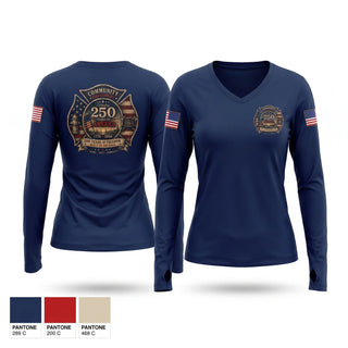 Womens Long Sleeve Vneck Shirt, Community Fire Company, Fire Department, Teamtime, Team time, sublimation, custom sports apparel, team uniforms, spirit wear, spiritwear, sports uniforms, custom shirts, team store, custom team store, fundraiser sports, apparel fundraiser