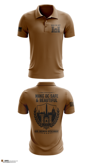 Short Sleeve Performance Polo, 1226 EN DET, National Guard, Teamtime, Team time, sublimation, custom sports apparel, team uniforms, spirit wear, spiritwear, sports uniforms, custom shirts, team store, custom team store, fundraiser sports, apparel fundraiser