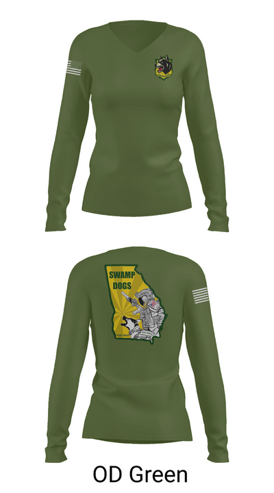93D MP DET (MWD) 45021332 Women's Long Sleeve V-neck Shirt - 57
