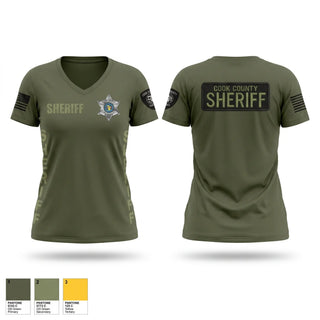 Womens Short Sleeve Vneck Shirt, Cook County Sheriff’s Office, Police, Teamtime, Team time, sublimation, custom sports apparel, team uniforms, spirit wear, spiritwear, sports uniforms, custom shirts, team store, custom team store, fundraiser sports, apparel fundraiser