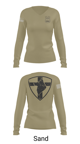 Womens Long Sleeve Vneck Shirt, Whitesboro PBA, , Teamtime, Team time, sublimation, custom sports apparel, team uniforms, spirit wear, spiritwear, sports uniforms, custom shirts, team store, custom team store, fundraiser sports, apparel fundraiser