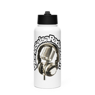 WorldSalsaRadio.com 15041477 Stainless Steel Water Bottle with a Straw Lid