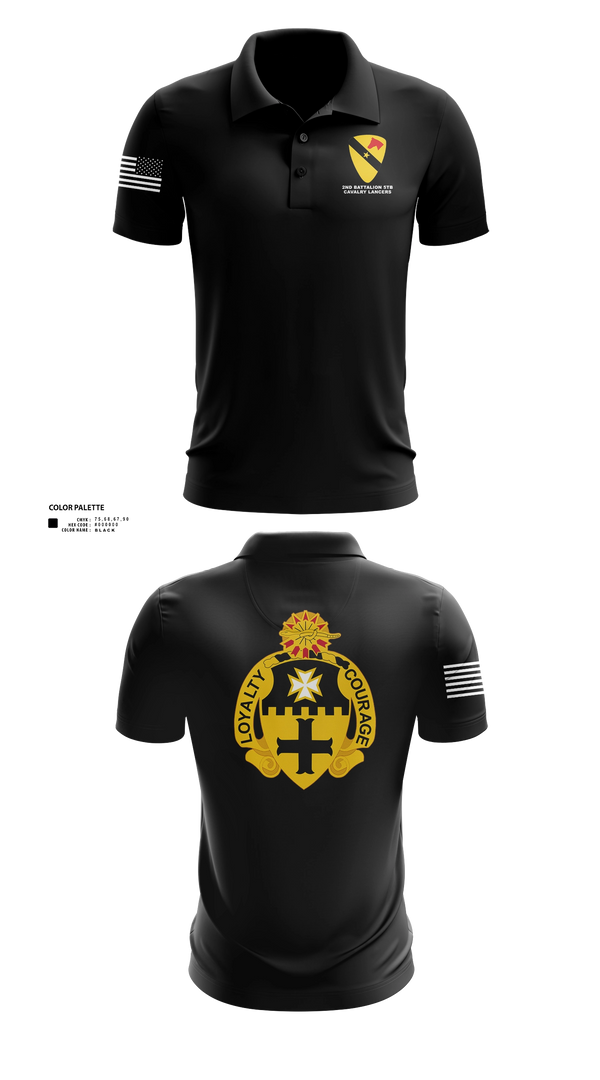 Short Sleeve Performance Polo, 2-5 Cav Lancers, Army, Teamtime, Team time, sublimation, custom sports apparel, team uniforms, spirit wear, spiritwear, sports uniforms, custom shirts, team store, custom team store, fundraiser sports, apparel fundraiser