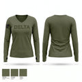 Delta 56018271 Women's Long Sleeve V-neck Shirt - 1