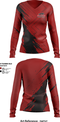 Saucon Valley Cross Country 3055358 Women's Long Sleeve V-neck Shirt - 1