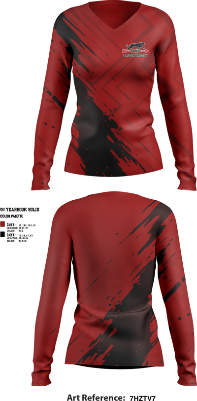 Saucon Valley Cross Country 3055358 Women's Long Sleeve V-neck Shirt - 1