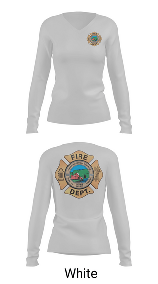 Womens Long Sleeve Vneck Shirt, Cedar Bluff Fire Department, Fire Department, Teamtime, Team time, sublimation, custom sports apparel, team uniforms, spirit wear, spiritwear, sports uniforms, custom shirts, team store, custom team store, fundraiser sports, apparel fundraiser