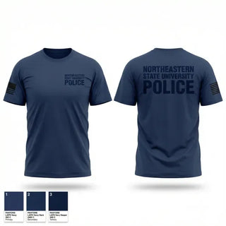 Old School Cotton Feel Shirt, Northeastern State University Police, Police, Teamtime, Team time, sublimation, custom sports apparel, team uniforms, spirit wear, spiritwear, sports uniforms, custom shirts, team store, custom team store, fundraiser sports, apparel fundraiser