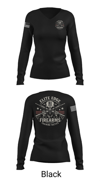 Womens Long Sleeve Vneck Shirt, Elite edge firearms, , Teamtime, Team time, sublimation, custom sports apparel, team uniforms, spirit wear, spiritwear, sports uniforms, custom shirts, team store, custom team store, fundraiser sports, apparel fundraiser