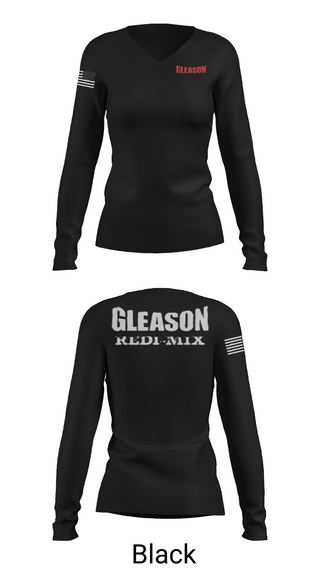 Womens Long Sleeve Vneck Shirt, Gleason Redi Mix, , Teamtime, Team time, sublimation, custom sports apparel, team uniforms, spirit wear, spiritwear, sports uniforms, custom shirts, team store, custom team store, fundraiser sports, apparel fundraiser