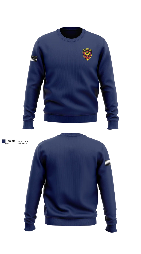 Crew Neck Sweatshirt, Vicksburg Police Department, Police, Teamtime, Team time, sublimation, custom sports apparel, team uniforms, spirit wear, spiritwear, sports uniforms, custom shirts, team store, custom team store, fundraiser sports, apparel fundraiser