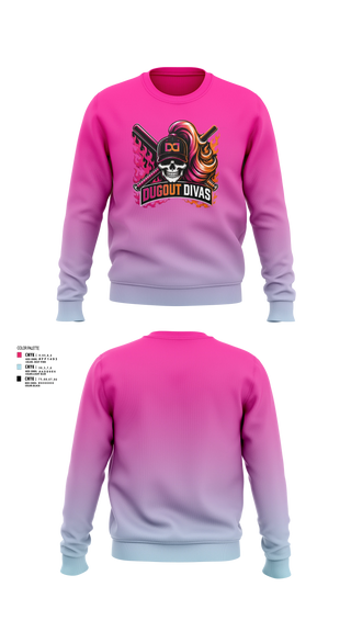 Crew Neck Sweatshirt, Dugout divas, Softball, Teamtime, Team time, sublimation, custom sports apparel, team uniforms, spirit wear, spiritwear, sports uniforms, custom shirts, team store, custom team store, fundraiser sports, apparel fundraiser