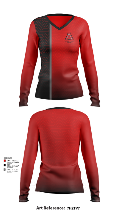 Antelope Girls Soccer 40027680 Women's Long Sleeve V-neck Shirt - 51