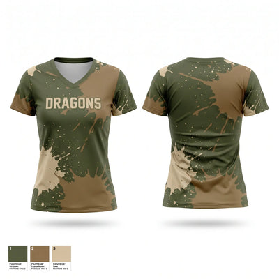 Dragons Women's Short Sleeve V-neck Shirt - 1