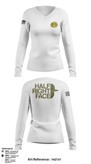Womens Long Sleeve Vneck Shirt, C Co 2/397th, Army, Teamtime, Team time, sublimation, custom sports apparel, team uniforms, spirit wear, spiritwear, sports uniforms, custom shirts, team store, custom team store, fundraiser sports, apparel fundraiser