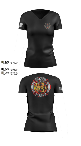 Womens Short Sleeve Vneck Shirt, Station 30, Fire Department, Teamtime, Team time, sublimation, custom sports apparel, team uniforms, spirit wear, spiritwear, sports uniforms, custom shirts, team store, custom team store, fundraiser sports, apparel fundraiser