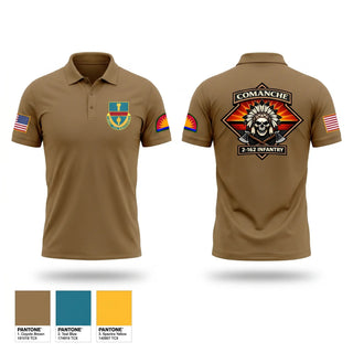 Short Sleeve Performance Polo, Charlie Company 2-162, Army, Teamtime, Team time, sublimation, custom sports apparel, team uniforms, spirit wear, spiritwear, sports uniforms, custom shirts, team store, custom team store, fundraiser sports, apparel fundraiser