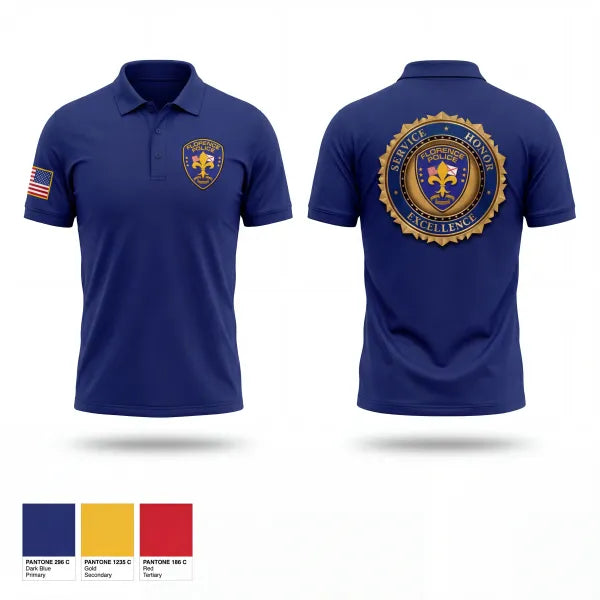Short Sleeve Performance Polo, Florence police department, Police, Teamtime, Team time, sublimation, custom sports apparel, team uniforms, spirit wear, spiritwear, sports uniforms, custom shirts, team store, custom team store, fundraiser sports, apparel fundraiser