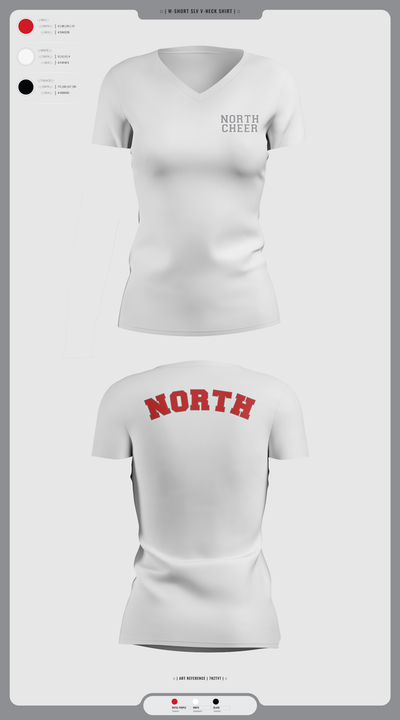 North Attleborough High School Cheer 88392583 Women's Short Sleeve V-neck Shirt - 4 (1)