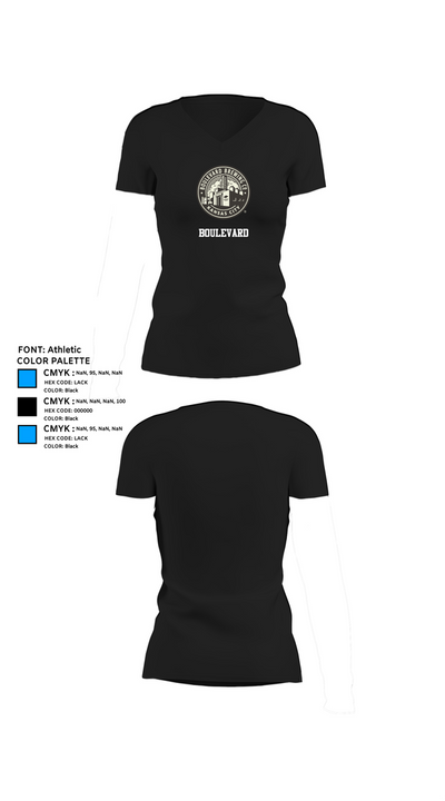 Boulevard 12426217 Women's Short Sleeve V-neck Shirt - 37